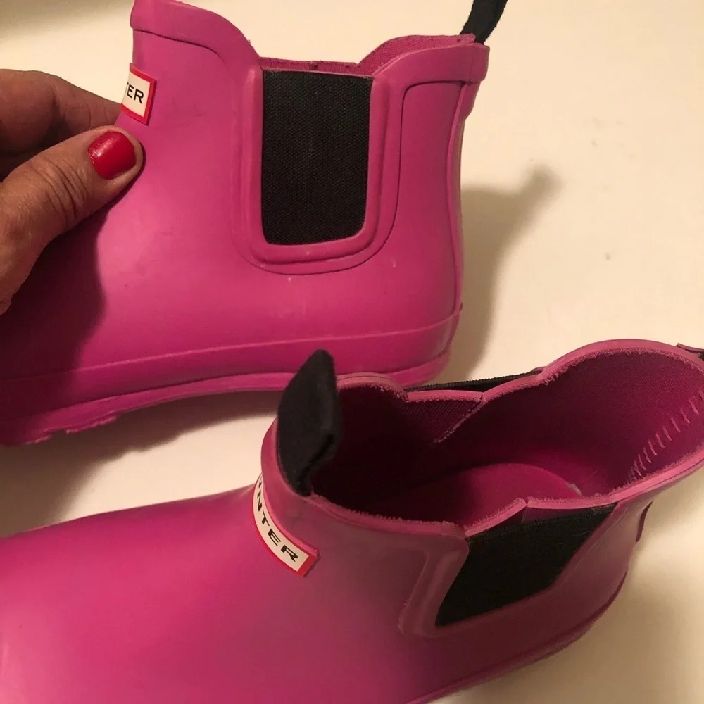 Hunter half booties pink